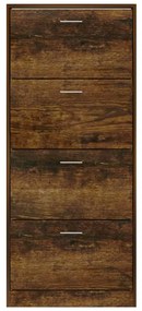 vidaXL Παπουτσοθήκη Καπνιστή Δρυς 63x24x147 εκ. από Επεξεργασμένο Ξύλο