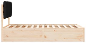 vidaXL Σκελετός Κρεβατιού με Επενδεδυμένο Κεφαλάρι Μαύρο 100 x 200 cm