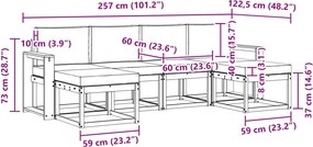 vidaXL Σειρά Καναπέ Εξωτερικού 6 pcs Λευκό και Κρεμ Πολυεστέρας