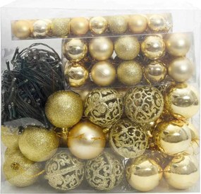 vidaXL Σετ Χριστουγεννιάτικων Στρογγυλών Μπαλίτσων 120 pcs Χρυσό