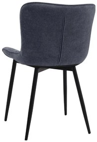 Σετ τραπεζαρία 5τμχ Roger - Chiara Megapap Mdf - ύφασμα χρώμα μαύρο εφέ μαρμάρου - ανθρακί 120x70x75εκ.