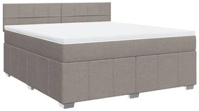 Κρεβάτι Boxspring με Στρώμα Taupe 180x200 εκ. Υφασμάτινο - Μπεζ-Γκρι