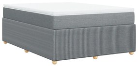 Κρεβάτι Boxspring με Στρώμα Ανοιχτό Γκρι 140x200 εκ. Υφασμάτινο - Γκρι