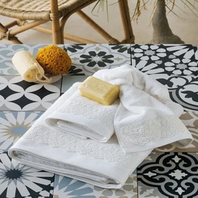 Πετσέτες Hermione (Σετ 3τμχ) White Kentia Σετ Πετσέτες 70x140cm 100% Cotton