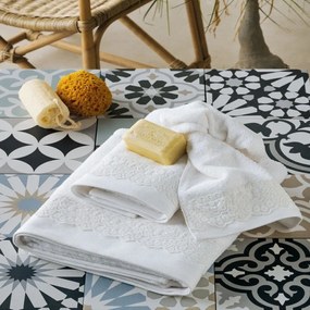 Πετσέτες Hermione (Σετ 3τμχ) White Kentia Towels Set 70x140cm 100% Βαμβάκι