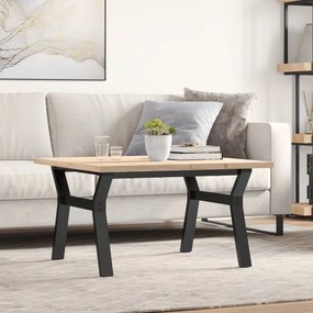 vidaXL Τραπεζάκι Σαλονιού Πλαίσιο Y Μασίφ Πεύκο/Ατσάλι