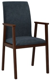 Καρέκλα Victorville 336, Καρυδί, Μπλε, 91x43x40cm, 7 kg, Ταπισερί, Ξύλινα, Μπράτσα, Ξύλο: Σημύδα | Epipla1.gr
