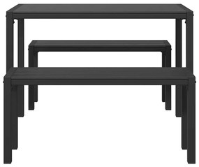 vidaXL Σέτ φαγητού για κήπο 3 pcs Ανθρακί Ατσάλι