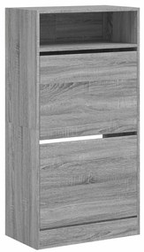 vidaXL Παπουτσοθήκη Γκρι Sonoma 60x34x116 εκ. από Επεξεργασμένο Ξύλο