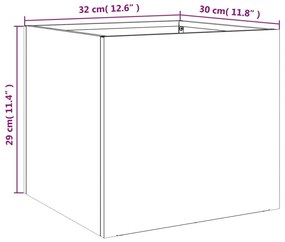 Ζαρντινιέρες 2 τεμ. Ασημί 32x30x29 εκ. από Γαλβανισμένο Χάλυβα - Ασήμι