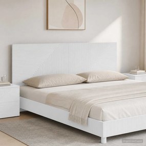 vidaXL Κεφαλάρι Τοίχου HAARLEM Λευκό Επεξεργασμένο Ξύλο
