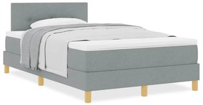 vidaXL Κρεβάτι box spring με στρώμα Ανοιχτό γκρι 120 x 200 cm ύφασμα