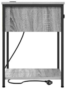 vidaXL Κομοδίνο Γκρι sonoma 42 x 41 x 56 εκ. Επεξεργασμένο ξύλο