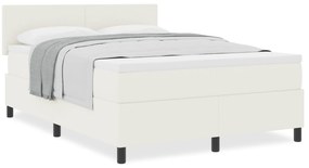 vidaXL Κρεβάτι Box Spring με Στρώμα Κρέμα 160x200 cm Ύφασμα βελούδου