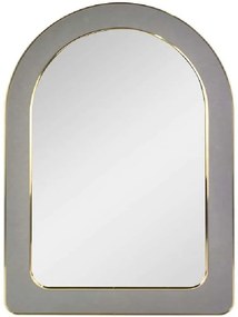 Καθρέπτης Τοίχου Βελούδινος ECO605 50x1,8x70cm Grey-Gold Espiel Γυαλί,Βελούδο