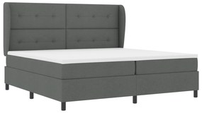 vidaXL Κρεβάτι Box Spring με Στρώμα σε Σκούρο Γκρι, 200x200 εκ. Ύφασμα