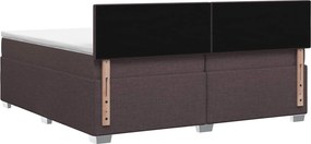 vidaXL Κρεβάτι Box Spring με Στρώμα και LED Σκούρο Καφέ 200 x 200 cm