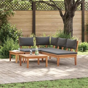 vidaXL Σετ Παγκάκι Κήπου 4 pcs Καφέ, Γκρί Πολυ rattan, βαμμένο ατσάλι