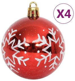 vidaXL Σετ Μπάλες Χριστουγεννιάτικες 64 τεμ. Κόκκινες και Λευκές