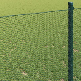 vidaXL Φράχτης Εξαγώνου Πράσινο 1,4 x 10 m PVC