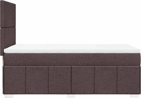 vidaXL Κρεβάτι Boxspring με Στρώμα Σκούρο Καφέ 90x200 εκ. Υφασμάτινο