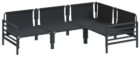 vidaXL Σετ Καναπέ Κήπου με μαξιλάρι 4 pcs Ανθρακί Ατσάλι