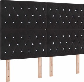 vidaXL Κεφαλάρι Μαύρο 144 cm Βελούδο