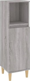 vidaXL Ντουλάπι Μπάνιου Γκρι Sonoma 30x30x100 εκ. Επεξεργασμένο Ξύλο