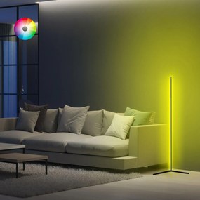 FLOOR LAMP BLACK WITH RGB LED &amp; WIRELESS CONTROL  30x30x120 cm. 30x30x120 εκ.