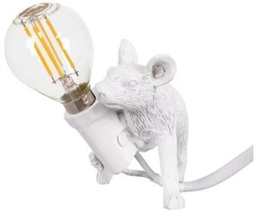 Επιτραπέζιο Φωτιστικό Ποντίκι Mouse Vintage Μ13xΠ4xΥ7cm Globostar-676-Λευκό 00676