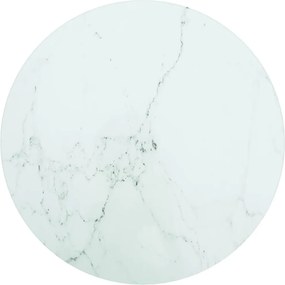 vidaXL Επιφάνεια Τραπεζιού Λευκή Ø40 x 0,8 εκ. Ψημ. Γυαλί Μαρμ. Σχέδιο