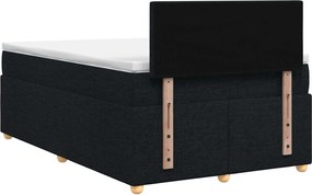 vidaXL Κρεβάτι box spring με στρώμα Μαύρο 120 x 190 cm Ύφασμα