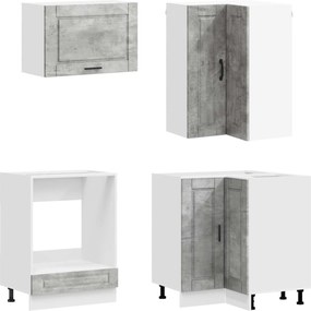 vidaXL Μονάδα κουζίνας PORTO 8 pcs Γκρι Σκυροδέματος
