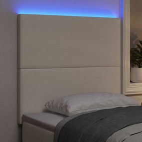 vidaXL LED κεφαλάρι με φώτα λωρίδας LED Κρεμ 100 cm Πολυεστέρας