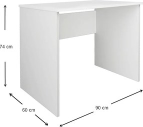 Γραφείο εργασίας Kalen Megapap χρώμα λευκό 90x60x74εκ.