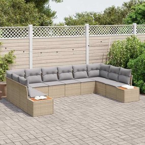 vidaXL Σετ Καναπέ Κήπου 10 pcs μπεζ και ανοιχτό γκρι 344 x 209 x 85 εκ