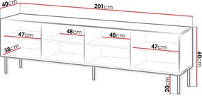 Έπιπλο τηλεόρασης Isla plus-Mauro - 201.00Χ40.00Χ60.00cm