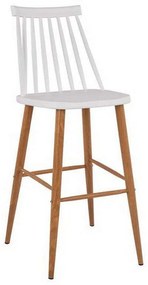 Σκαμπό Μπαρ Vanessa HM8459.01 Λευκό 43x49x107cm Σετ 2τμχ Metal, Polypropylene