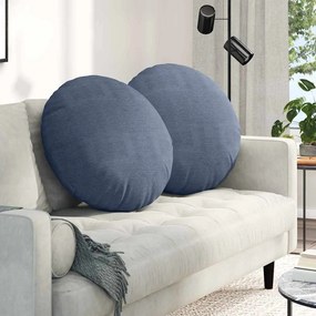 vidaXL Μαξιλάρια καθισμάτων 2 pcs Μπλε Ø60 x 21 εκ