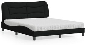 Κρεβάτι Μαύρο 160x200 εκ. Υφασμάτινο - Μαύρο