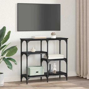 vidaXL Τραπέζι κονσόλας Μαύρη Οξυά 80 x 29 x 75 εκ Επεξεργασμένο ξύλο
