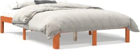 vidaXL Bed Frame Κερί Παλαίωσης 140 x 200 cm Solid pine wood, Plywood