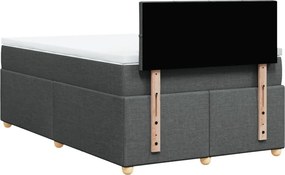 vidaXL Κρεβάτι Boxspring με Στρώμα Σκούρο Γκρι 120x190 εκ Υφασμάτινο