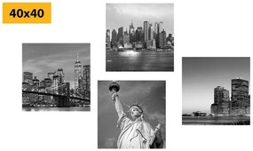 Σετ εικόνων Νέα Υόρκη σε μαύρο & άσπρο - 4x 40x40