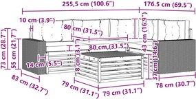 vidaXL Σειρά Καναπέ Εξωτερικού 5 pcs Φυσικό και Ανθρακί