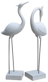 FLAMINGO COUPLE DECO ΦΛΑΜΙΝΓΚΟ ΤΕΧΝΗΤΗ ΠΕΤΡΑ ΜΠΕΖ 41x26xH116cm