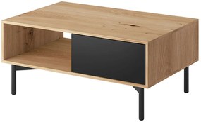 Lh-homefurniture Τραπεζάκι Flow χρώμα Artisan+Black pearlς 102x46x68cm FLW-40