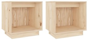 vidaXL Κομοδίνα 2 τεμ. 40 x 30 x 40 εκ. από Μασίφ Ξύλο Πεύκου