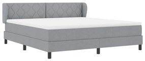 vidaXL Κρεβάτι box spring με στρώμα Ανοιχτό γκρι 180 x 200 cm ύφασμα