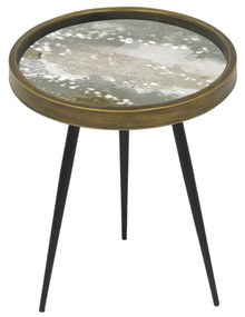 REEF SIDE TABLE ΠΟΛΥΧΡΩΜΟ ΜΕ PATTERN ΜΑΥΡΟ D49,5xH52cm 04-0434